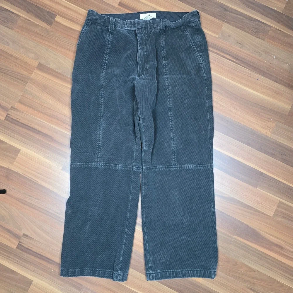 Armani Exchange AX Men's Size 36 Corduroy Pants Charcoal Dark Gray Wide Leg